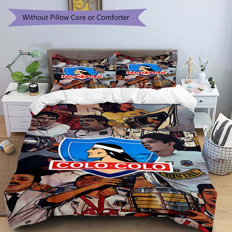 3pcs Football Team (34) Design Cover Set - HD Printed Bedding with 1 Cover and 2 Pillowcases - Perfect for Home and Dorm Decor