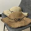 Соломенная шляпа женская солнцезащитная шляпа сезонная защита от ультрафиолета складная большая шляпа с карнизом солнцезащитный козырек солнцезащитная шляпа новый продукт