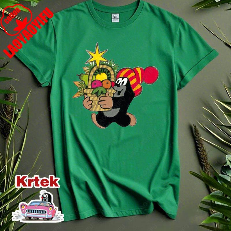 История Кротика Krtek Винтажный Мультфильм Аниме Футболка с Коротким Рукавом Мужская Женская Хлопок Круглый Вырез Повседневная Свободная Смешная Детская Модная Футболка