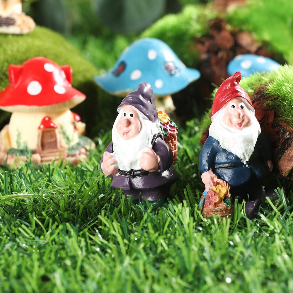 Bonsai Ornament Mushroom Figurines Miniature Mushroom House Gnome Terrarium Micro Landscape
