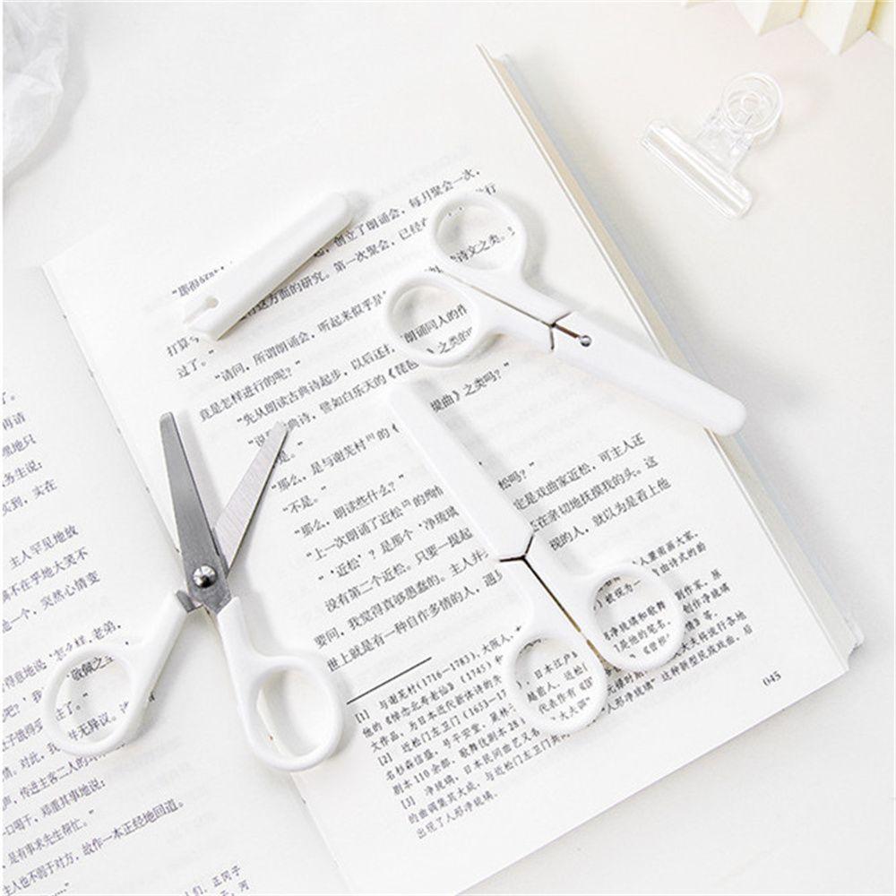 Студент для бумаги с крышкой Офисные ножницы из нержавеющей стали белого цвета Белые крошечные ножницы Ножницы