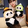 Adorable Panda Plush Toy With Ice Cream And Hamburger Delivery Outfit Perfect For Kids Birthday Gifts