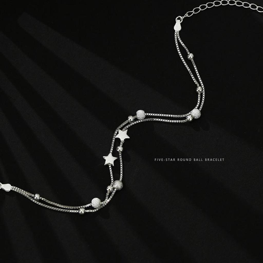 Модный браслет-подвеска серебряного цвета со звездами и; Браслет из бисера, регулируемый браслет-подвеска для женщин, подарок для свадебной вечеринки