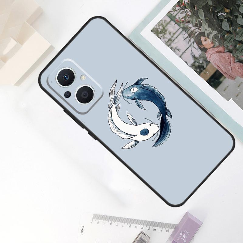 Чехол Ying Yang с рыбками Кои для OPPO Reno 8 7 6 5 4 Lite 10 Pro 11F 4Z 5Z 8T OPPO Find X2 X3 X5 Lite X6 Pro