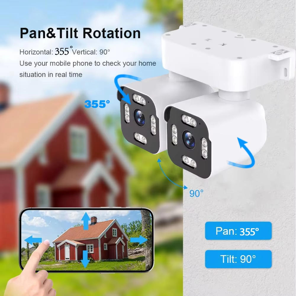 10 МП Отдельные Двойные Линзы IP-камеры WiFi PTZ Наблюдение Наружные IP66 Защита Безопасности Дома Автоматическое Отслеживание CCTV Видео ICAM365
