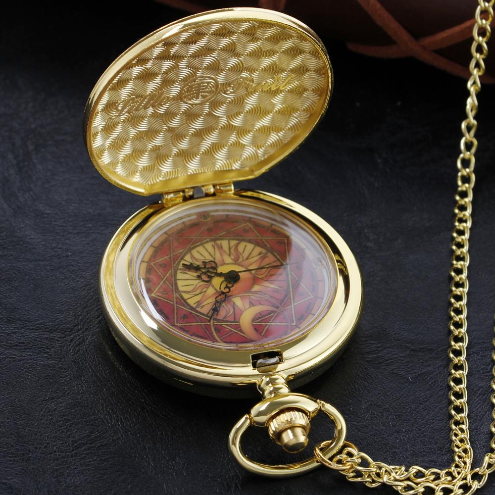 Japanese Girls Anime Quartz Pocket Watch High Quality Unisex Necklace Pendant Jewelry Gifts for Men and Women Religio Masculino