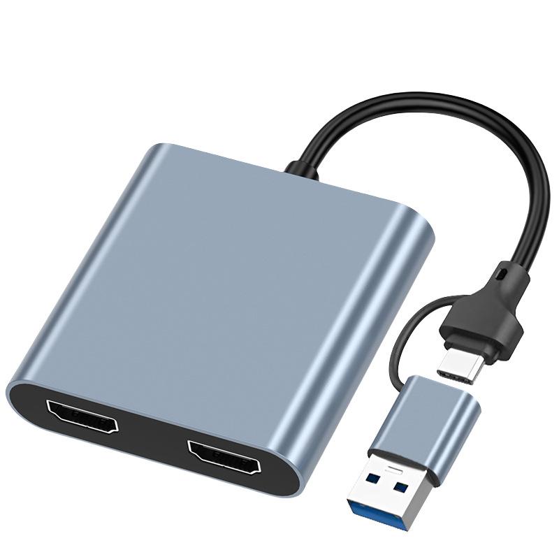 Адаптер USB-C на двойной HDMI с концентратором USB 3.0, поддерживает независимое отображение на трех экранах для графических карт M1/M2