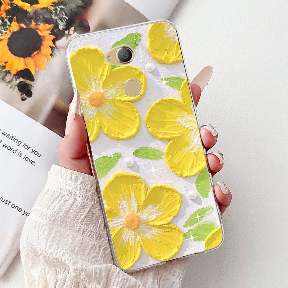 For Sony Xperia XA2 Case H3113 H3123 H3313 Cover Fashion Art Flower Painted Soft TPU Bumper on Sony Xperia XA2 Ultra H3213 Shell