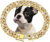 Dog Chain Diamond Link Puppy Collar 12mm Width Necklace with Safety Buckle, Accessories Small/Medium/Large Dogs Pet Cuban Style