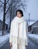 Harbin Tourism Blue Scarf Women's Autumn and Winter Atmosphere Advanced Warm Equipment Northeast Wear Scarf