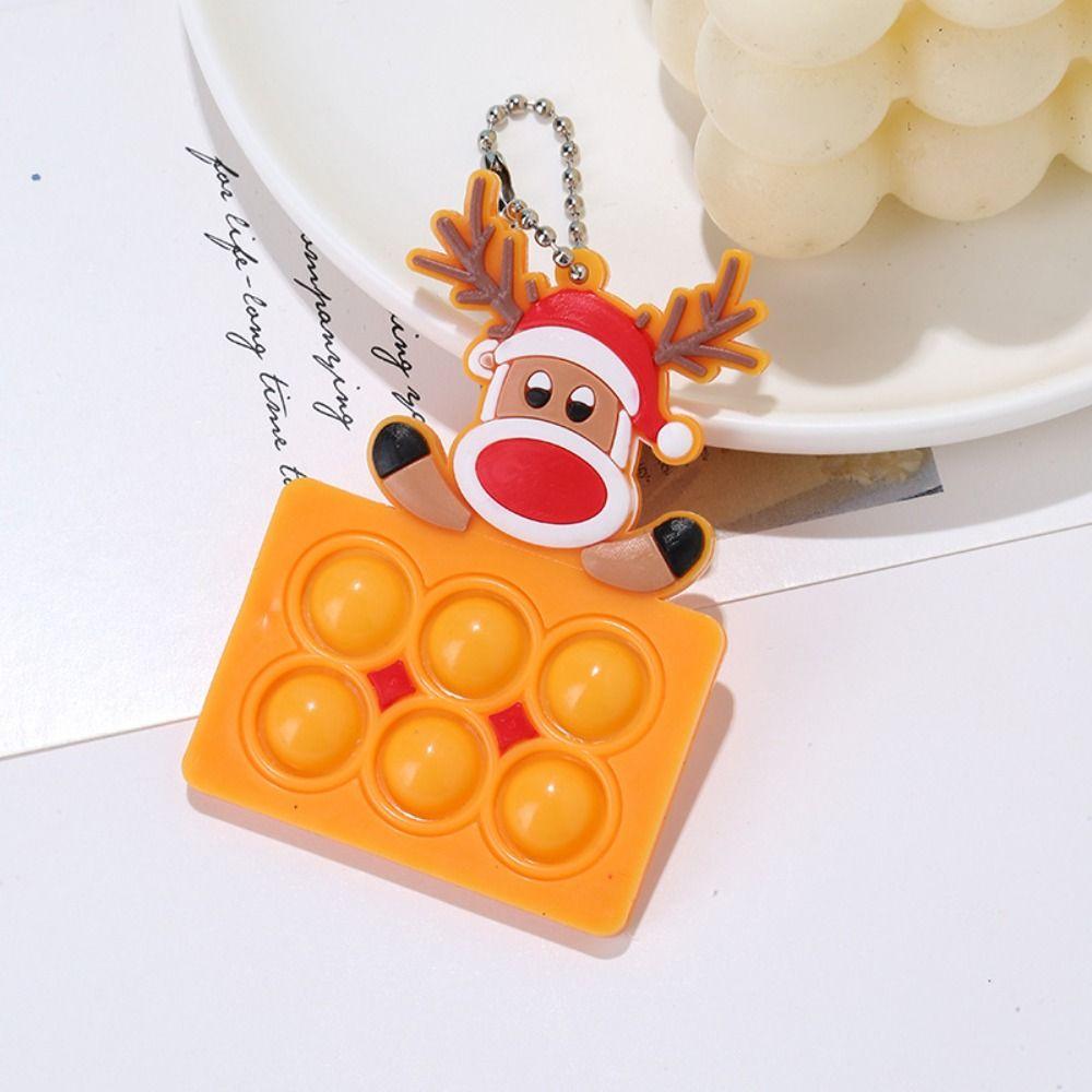Силиконовый брелок для декомпрессии с изображением пальца, пузыря, музыкального мультфильма, Лось, снеговика, женский, для девочек