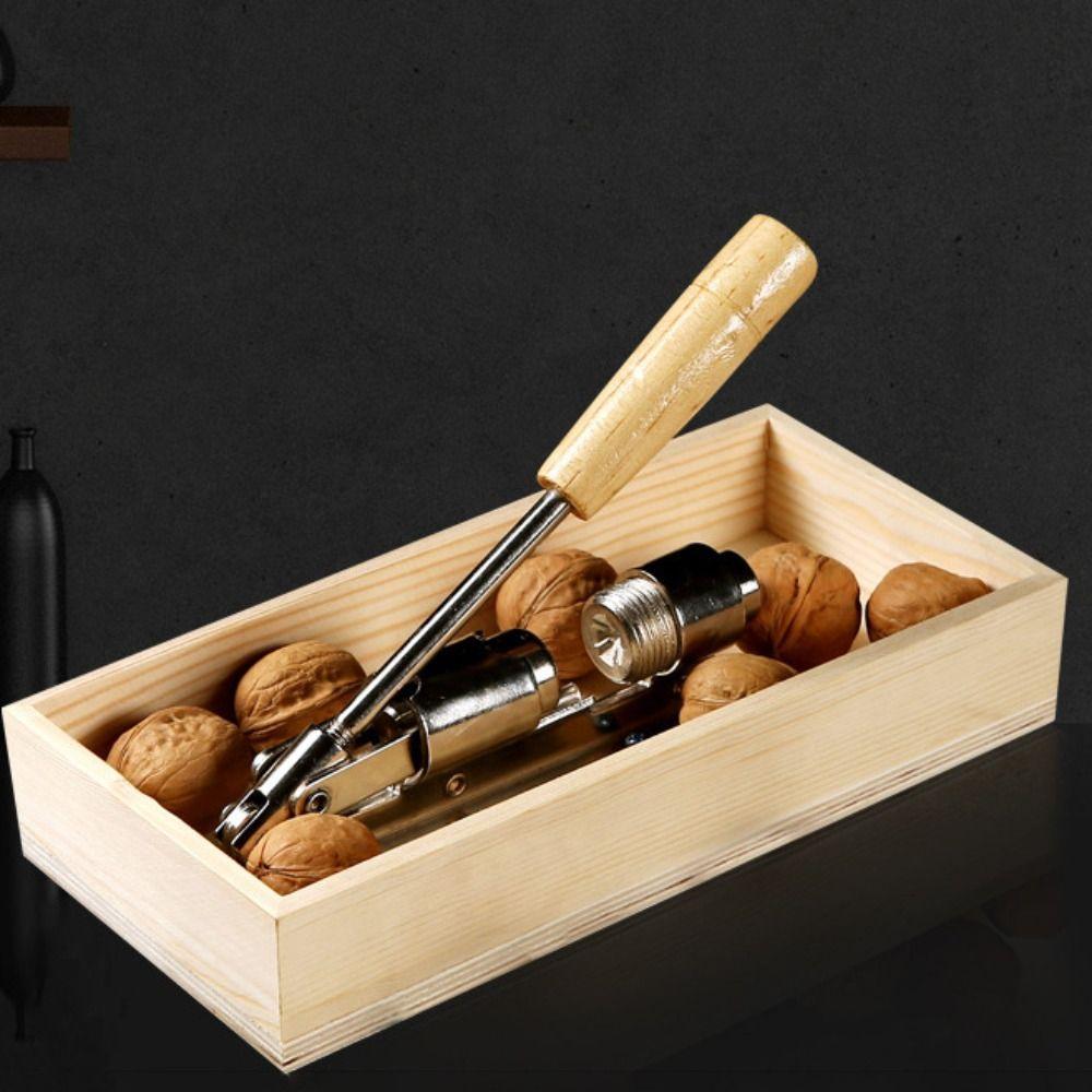 Easy To Use Manual Nut Cracker Stainless Steel Heavy Duty Walnut Shelling Machine With Storage Box Walnut Clip Elderly