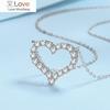 Smyoue 2ct Pass Tested Moissanite Heart Necklace For Women Silver Plated Platinum Simulated Diamonds Pendant Birthday Gift