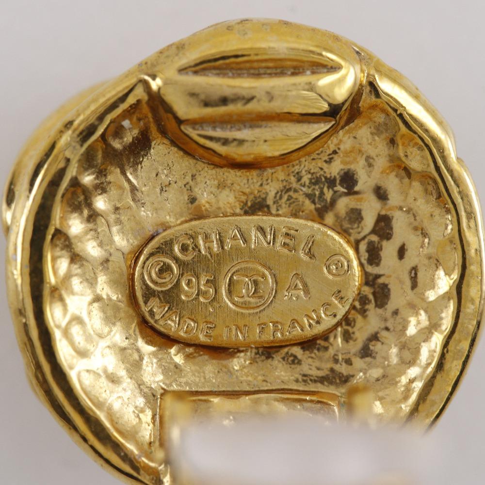 CHANEL COCO Mark Earring vintage Plated Gold 9g Women Used