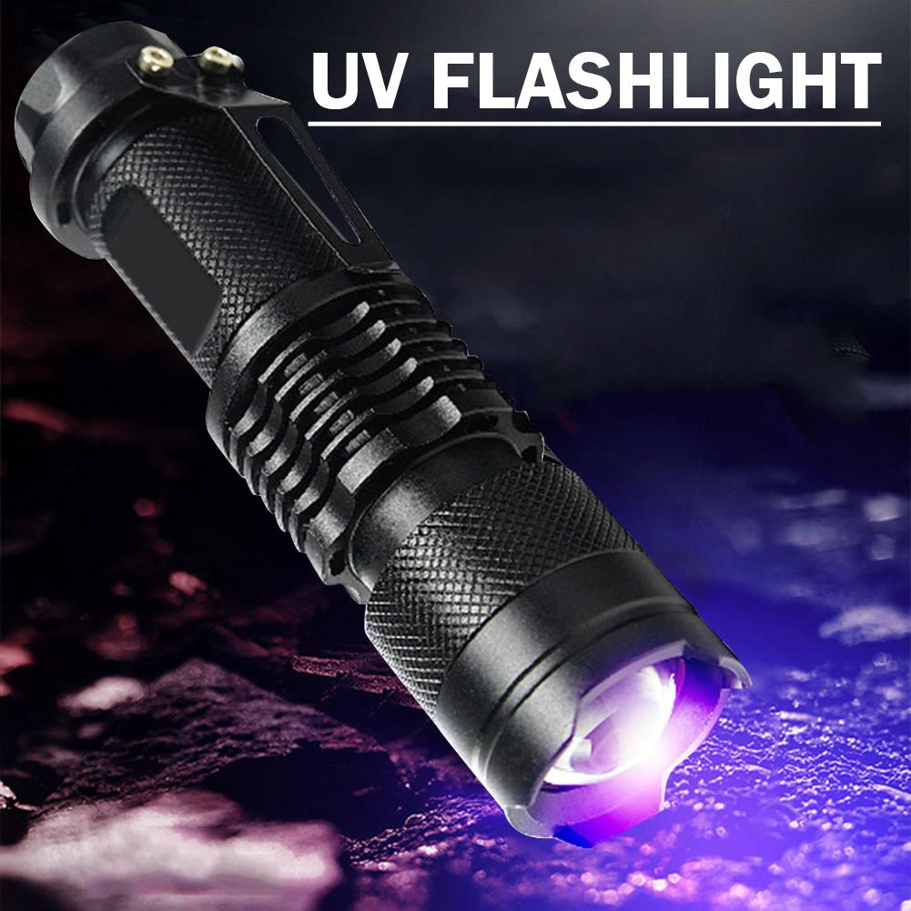 Портативный светодиодный УФ-фонарик USB/на батарейках Ультрафиолетовый светодиодный фонарик 365 нм/395 нм Инспекционная лампа 3 режима Детектор Фонарь