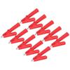 10Pcs Test   Crocodiles Clip Brass PVC Insulated Safety Multimeter Clips for 4mm Banana PlugRed