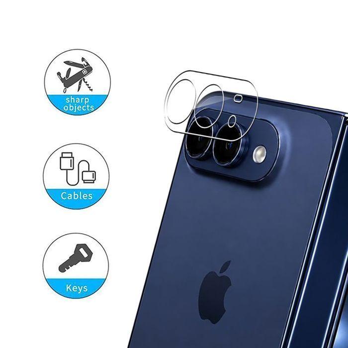 2x Verre Trempé Caméra Arrière pour iPhone Duo, Protection Anti-Rayures Antichoc