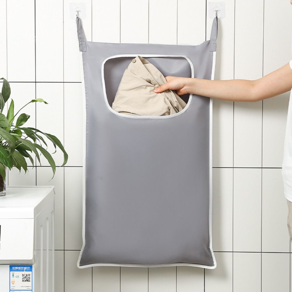 Fabric Hanging Storage Bag Hanging Laundry Holder Practical Clothing Organizer Bag Bathroom Use