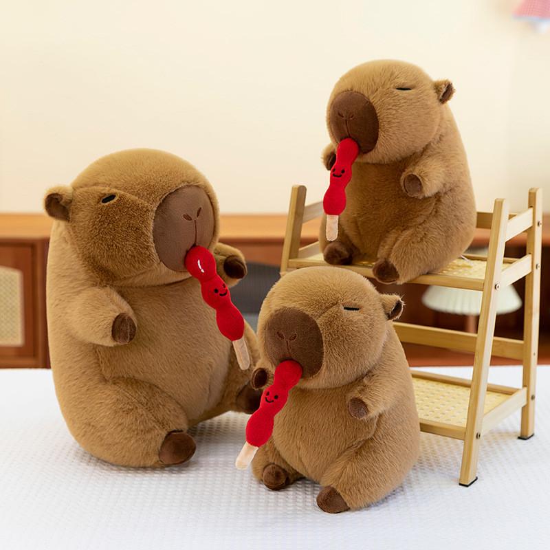 Stretchable Capybara Plush Animal Doll With Soft Fabric For Creative Play