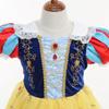 Disney Костюм Белоснежки для девочек Желтый Роскошный Костюм с Накидкой Праздничная Вечеринка Подарок Платье для Девочек