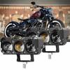 Waterproof Super Bright Headlights Dual Color Lights Three-eye Lens Motorcycle LED Spotlights Car