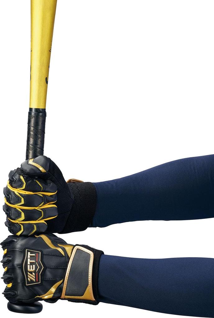 ZETT Бейсбольная бита Pro Status для отбивания, Общая, Черный x Желтый BG13011D, Перчатки, Амбидекстральные, Использовать, (1953), Большой,