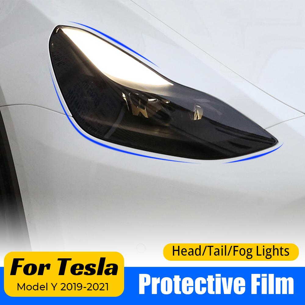 For Tesla Model Y 2019-2023 High Quality TPU Protective Film Lamp Protector For Headlight Fog Rear Tail Lights
