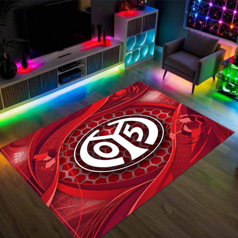 Mainz FC Design Crystal Velvet Carpet Cozy Non?Slip Printed Rug For Bedroom Living Room Entrance