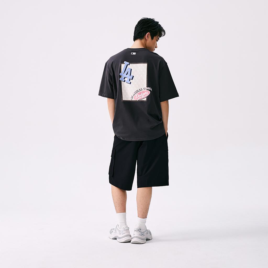 New MLB MONOGRAM Collection Los Angeles Dodgers SS25 T Shirt Unisex Charcoal Gray 3ATSM2153-07CGS
