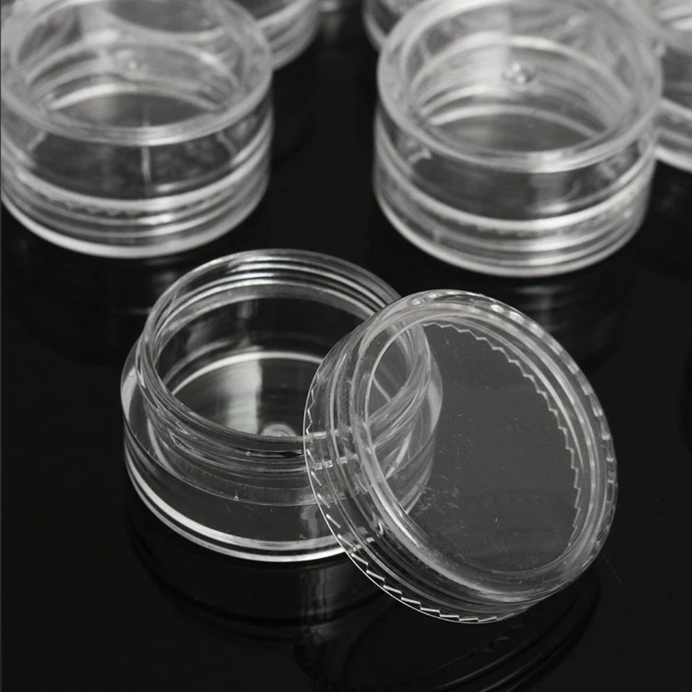 Portable Cream Jar Transparent Clear Can Tin Makeup Pot Cosmetic Bottles  for Nail Polish Skincare