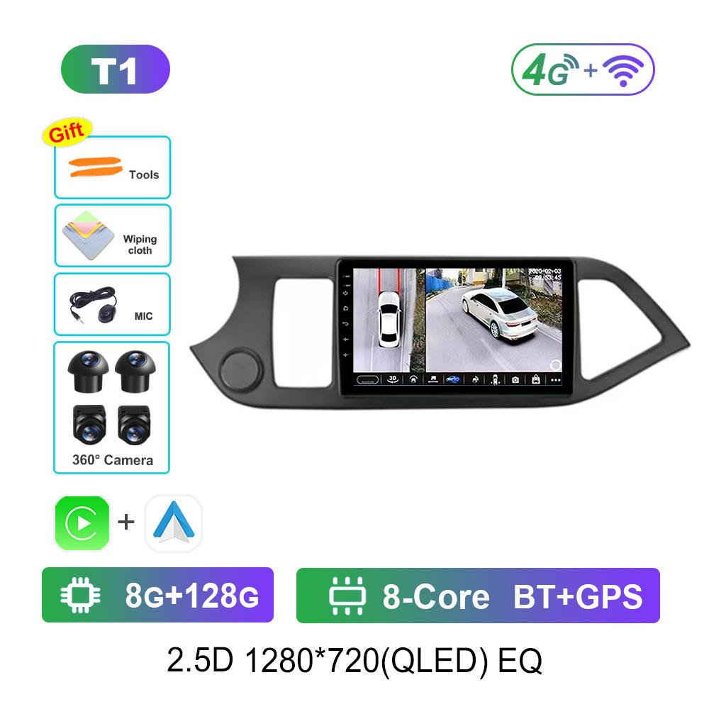 Автомобильный видео мультимедийный плеер DSP Стерео для KIA PICANTO Morning 2011 - 2017 Система Android GPS Навигация WiFi IPS Экран 4G Bluetooth