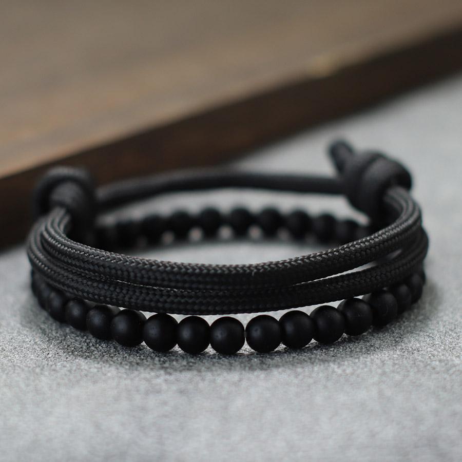 Noter Fashion 2Pcs Men Bracelet Set 2026 Handmade Sliding Adjustable Paracord Braslet Summer Jewelry Surfer Nautical Braclet