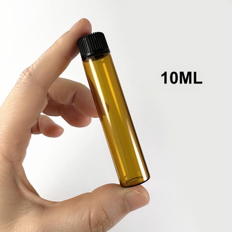 100pcs 1ml/2ml/3ml/5ml/10ml Empty Glass Orifice Reducer Bottles for Essential Oils Refillable Sample Vials Dropper Drop Dram