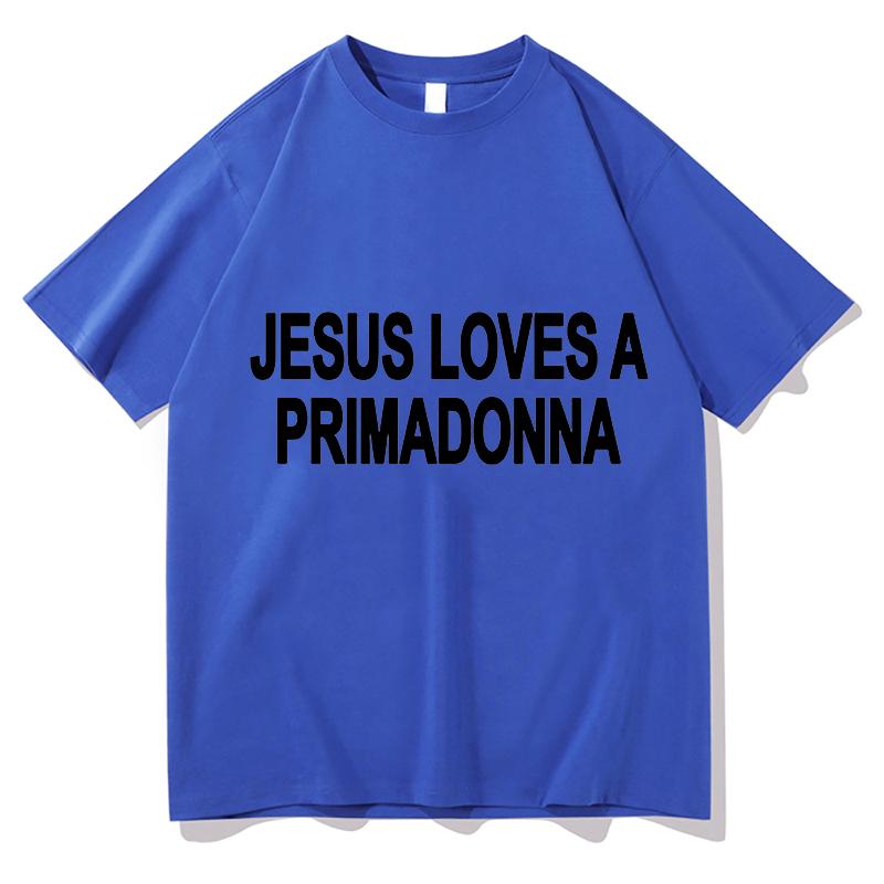 Футболки с принтом Nessa Barrett Jesus Loves A Primadonna Мерч Унисекс Одежда Тренд Повседневная С коротким рукавом Эстетичные Топы Одежда из чистого хлопка