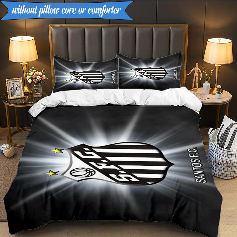 3PCS Fc Crest Design Printed Soft Bedding Set,Including 1pc Duvet Cover And 2pcs Pillowcases Perfect for Bedroom, Dormitory, Fan gift