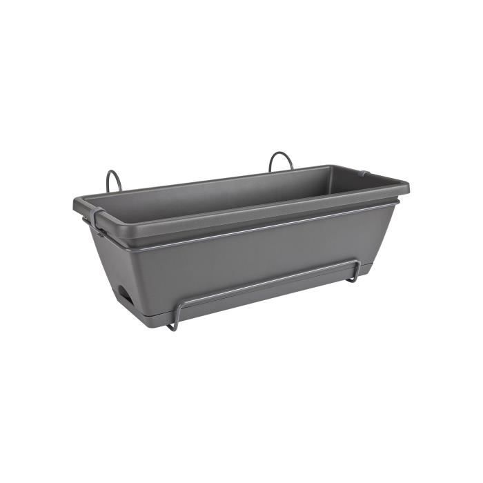 ELHO Balconniere Barcelona Allin1 - L 50 x B 28 x H 19 cm - Balcon, extérieur - 100% recyclé - Anthracite
