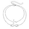 Letter Double Foot Chain Infinite Love Chain Women's Foot Chain Summer Gift Beach Gift For Mother