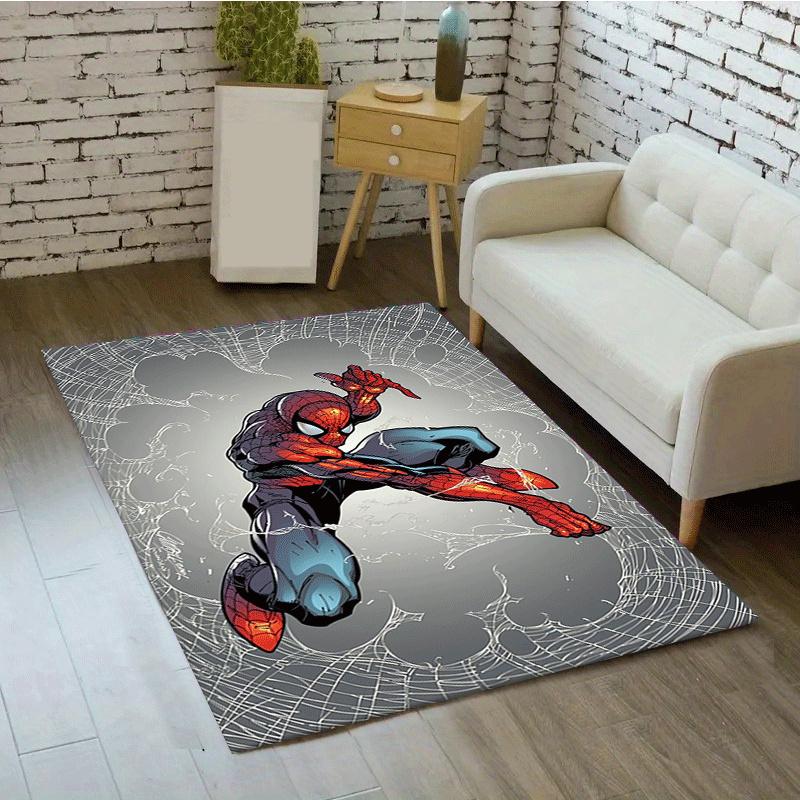1pc Spider-Man Pattern Area Rug Soft Flannel Floor Mat for Living Room,Office,Bedroom and Carpet,Sofa Coffee Table Floor Mat
