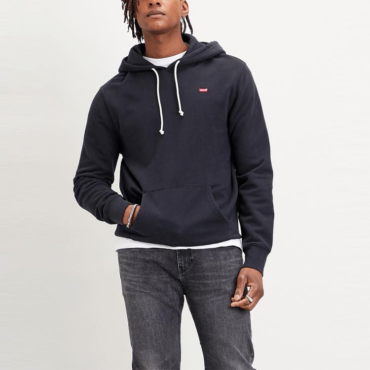 Мужская толстовка с капюшоном Levis Embroidered Logo Print Черный 34581-0001