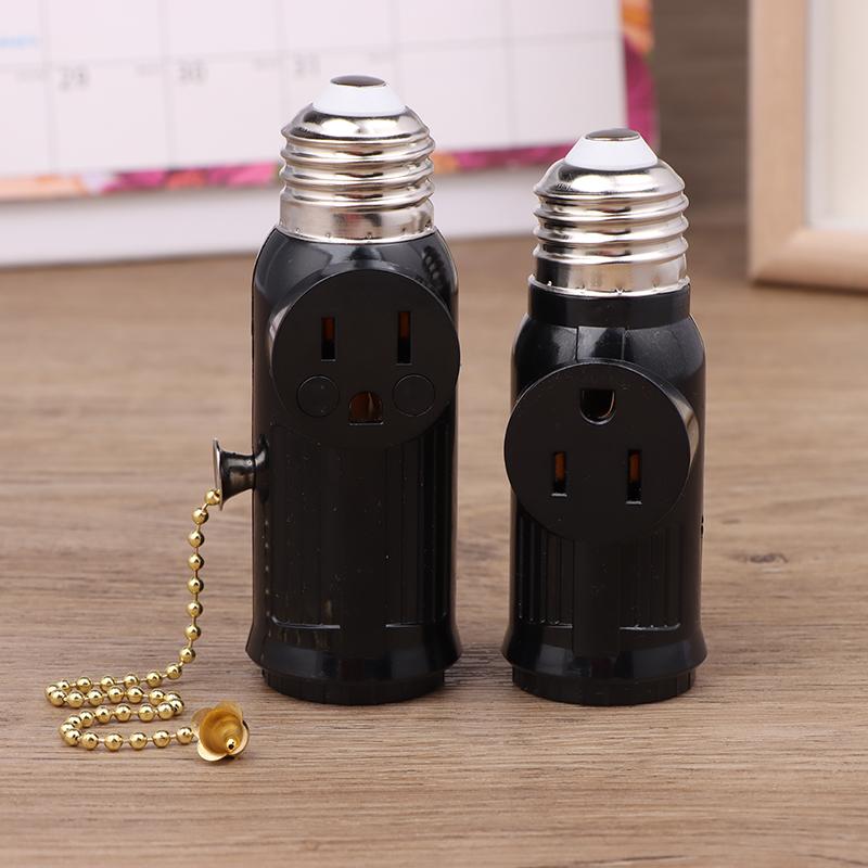 Белый черный штекер питания США к E26 к адаптеру лампы США патрон цоколь цоколь выключатель тяга света Америка преобразование