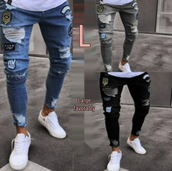 WISH Мужские эластичные джинсы с кисточками - Европейский и американский модный тренд