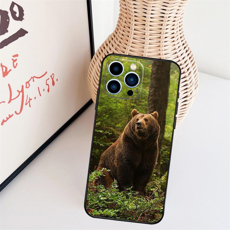 Чехол для телефона с изображением гризли для iPhone 16 Pro Max 14 13 12 11 15 17 Pro Max mini 15 16 Plus 16e Задняя крышка