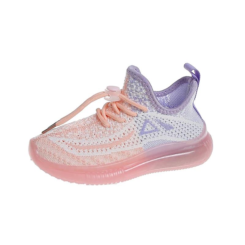 Детские кроссовки для бега Дышащие Легкие Мягкие Нескользящие Повседневные Удобные Для ходьбы Мальчики Девочки Повседневная обувь Одинарная сетка