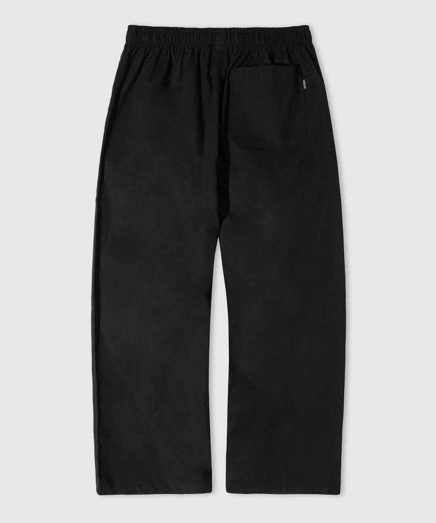 LEMAIN SECOND Linen-Like Elastic Waist Wide Pants [Black]