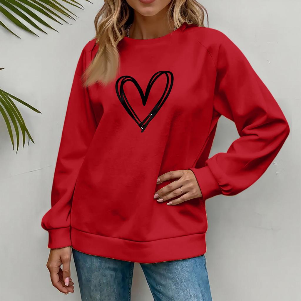 Women's Fashionable Casual Long Sleeve Printed Pullover Sweatshirt