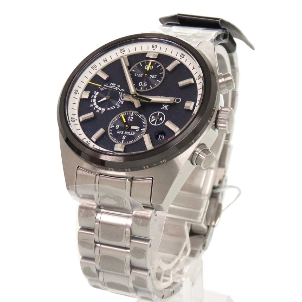 Used AUTHENTIC SEIKO SBED011 5X83-0AH0-1 Prospex Black SS GPS Solar Radio Wristwatch