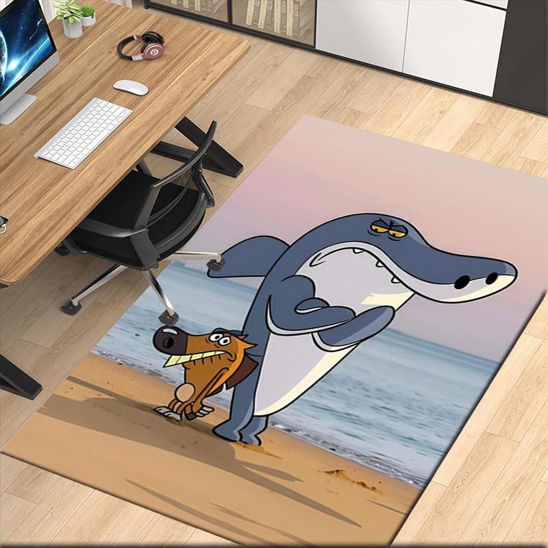 Zig & Sharko Printed Carpetrugfor Office Chair Living Room Bedroom Kitchen Room Decor Gifts