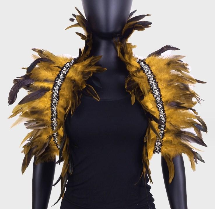 Модный плащ-накидка из перьев, костюм для сценического выступления, жилет из перьев, фальшивый воротник, шарф, маскарад, ролевые игры, аниме-аксессуары