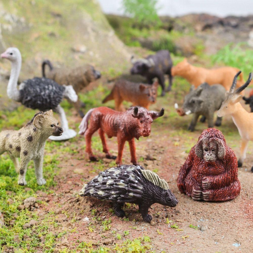 12pcs Mini Insects Simulation Ocean Animal Figurine Dog Cat Wild Animal Model Kids Toys