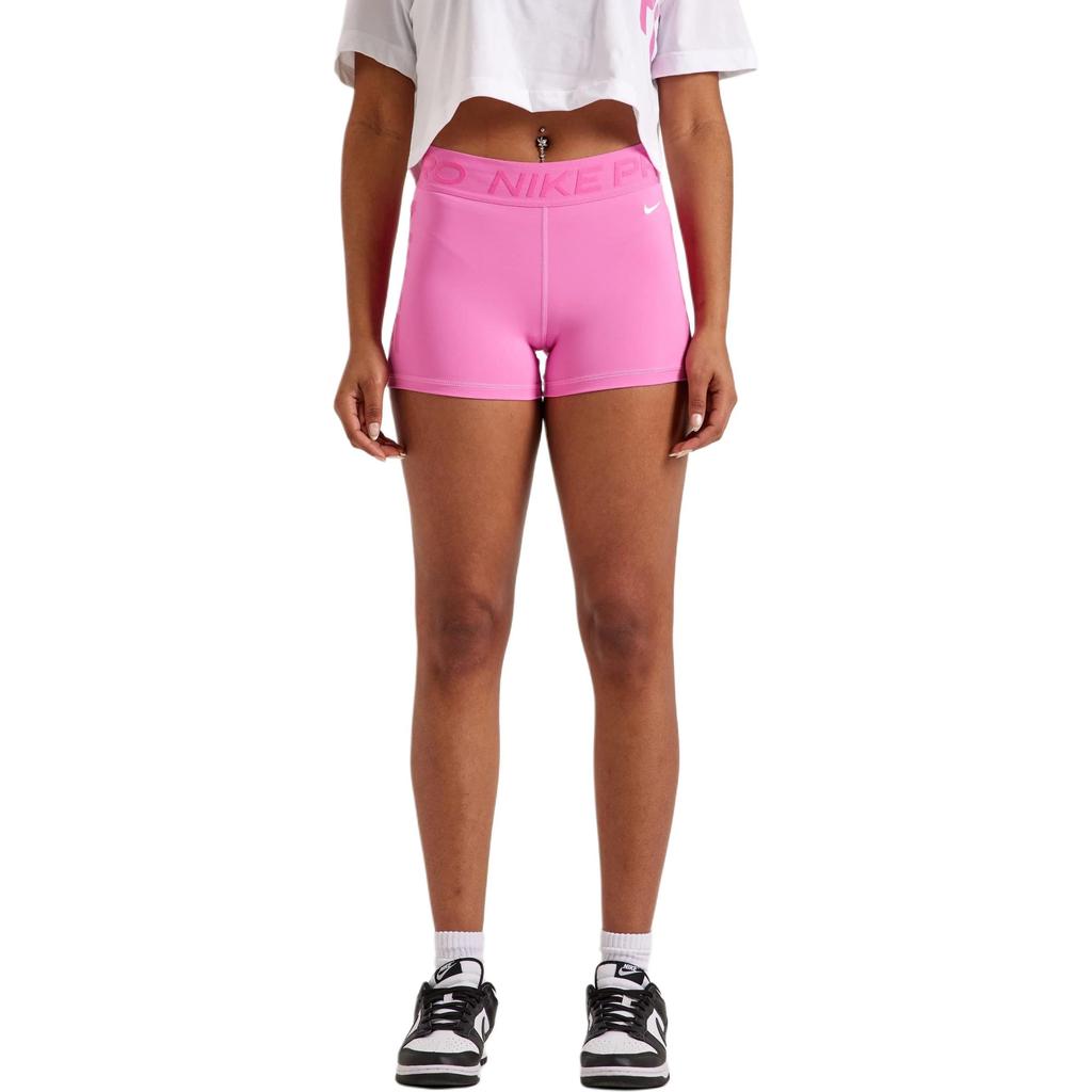 Nike Pro Letter Print High Waist Sports Shorts Women Shorts Playful-Pink FN3141-675